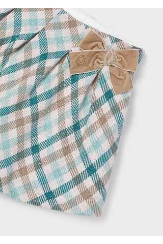 Kız Çocuk Ekose Etek - Yeşil Gri