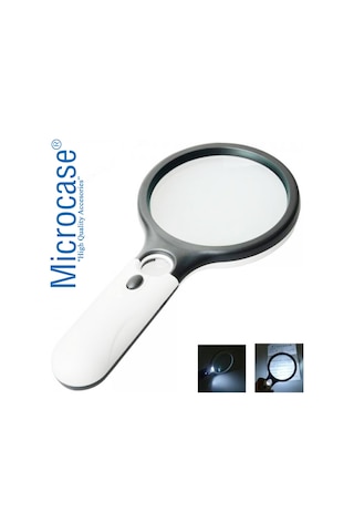 Microcase By5 Işıklı Çift Gözlü 45X 3X Büyütme El Büyüteci