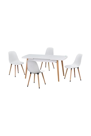 Vilinze Eames Sandalye Avanos Ahşap Mdf Açılır Mutfak Masası Takımı - 70x120+30 Cmtk-avanos-70120ak-nb-eames-nb Beyaz