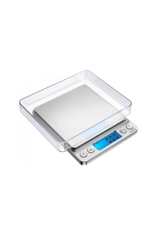 Büro Ev Ofis İçin 0,1gr Kademe 3kg Mutfak Tartı Tip Dijital Terazi Beyaz - Gri