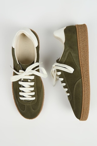 Krahe Palminteri 2 Erkek Hakiki Deri Bağcıklı Haki-ekru Sneakers