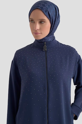 Armine Trend Taş Detaylı Fermuarlı Pantolonlu İkili Takım Lacivert 26yt625