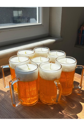 Bira Mum Dekoratif Mum Bira Sarı