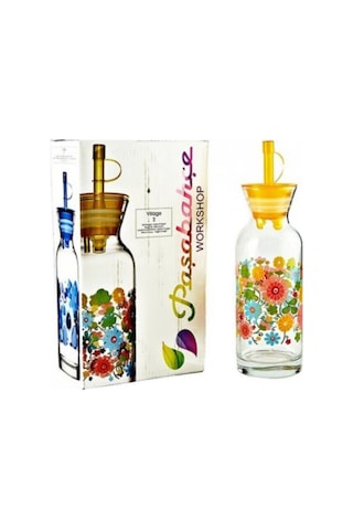 Paşabahçe 43804 Plastik Kapaklı Renkli Desenli Yağlık 2li Set Çok Renkli