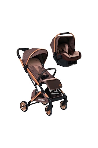 Tommybaby Quantum Kabin Travel Bebek Arabası Kabin Boy Bebek Arabası Pedli Katlanabilir Yağmurluk Hediye