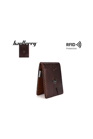 Baellerry Minimalist Rfıd Koruma Çift Kat Deri Çoklu Kart Cüzdan Erkek Kartlık 001