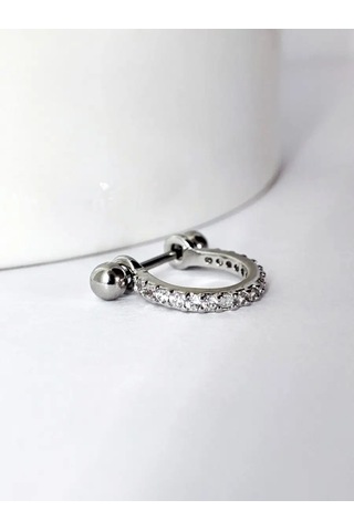 Pıercıng Bar Kulak Piercing, Halka Küpe Saplı 98119556 Gri