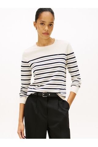 Tommy Hilfiger Co Jersey Fıne Gg Ls C-nk Swt Kadın Siyah Kazak - Ww0ww44984 Siyah