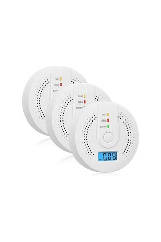 Supermarket1 Küçük Ve Hafif 3'lu Karbonmonoksit Algılayıcı - 999ppm Hassas, Yüksek Sesli Alarm, Lcd Ekran, Pil Dahil