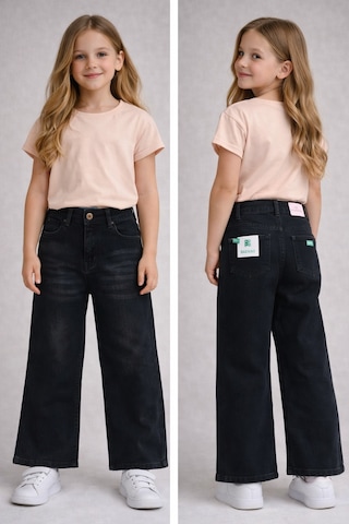 Noble Kids Kız Çocuk Siyah Denim Pantolon
