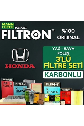 Honda Civic 1.6 Fd6 Filtron Karbonlu Filtre Bakım Seti 2007-2012
