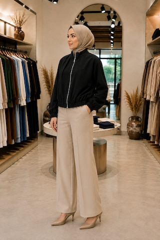 Sevitli Bomber Ceket-siyah-5941