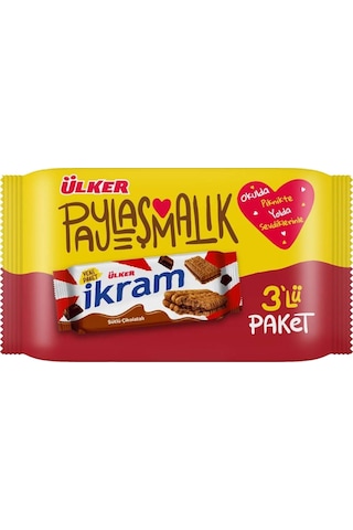 Ülker İkram Çikolata Kremalı Bisküvi 6'lı 3 x 84 G