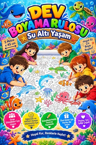 Sualtı Yaşamı Okyanus Hayatı Dev Boyama Kağıdı Boyama Rulosu Büyük Boy 5 Metre - 808516261 Sualtı Yaşamı Okyanus Hayatı Dev Boyama Kağıdı Boyama Rulosu Büyük Boy 5 Metre - 808516261