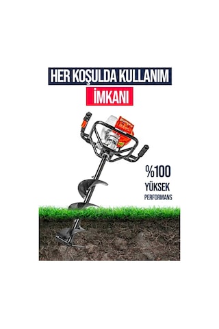 Germany Metal Dişli Çift Soğutmalı Benzinli Toprak Burgu Makinesi Fidan Dikme 20cm Delme Ucu