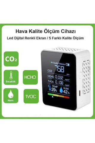 Dijital 5in1 Hava Dedektörü Hava Kalite Ölçüm Cihazı