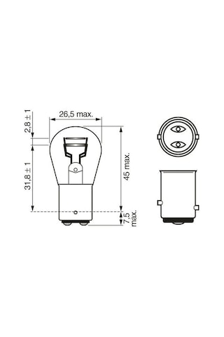 Bosch 1016 12V P21 5W Çift Duy Çapraz Tırnak Park Stop Ampulü