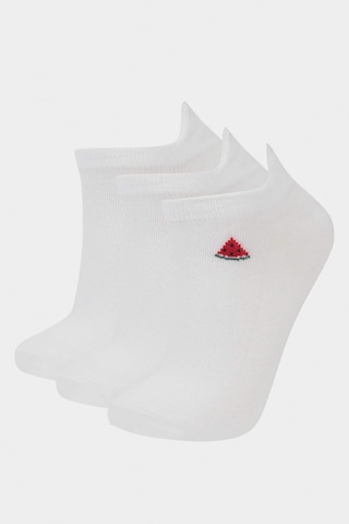 Defacto Kadın 3lü Pamuklu Patik Çorap E2143axnswt1 Beyaz