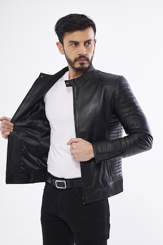 DERİNSS DER172 Hakiki Deri Erkek Siyah Mont Siyah