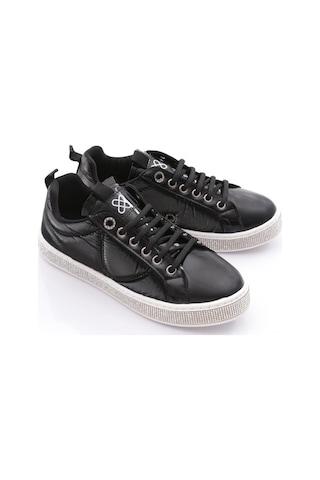 Dgn 22512 Kadin Sade Beğcikli Kenarlari Taşli Sneaker Ayakkabi 22512-1571-R8965 Siyah