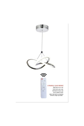 Ransom Krom Kumandalı Dimmerli 4 Modlu Modern Sarkıt Led Avize Krom