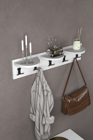 Askılık Duvar Elbise Askılığı Portmanto Beyaz 80 Cm Diğer