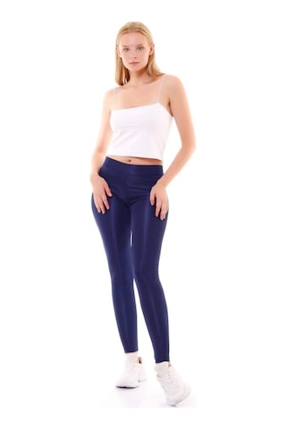 Me&be Collections Kadın Yarı Parlak Lacivert Disko Tayt Lacivert