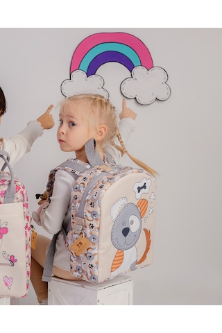 Köpek Temalı M Boy Unisex Su Geçirmez Çocuk Çantası İlkokul, ...