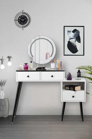 Vera Granit / Makyaj Masası Aynalı / Makyaj Organizeri / Makyaj Masası Işıklı / Led Ayna