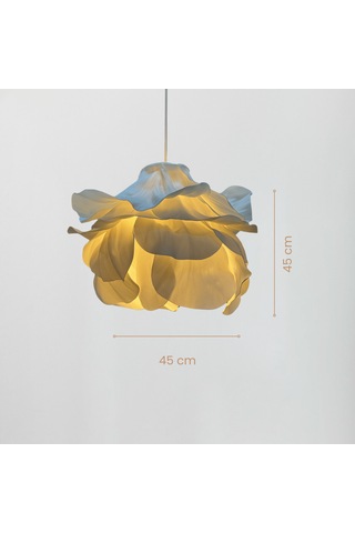 Modern Eva Anemon Beyaz Tasarım Sarkıt Avize 45 Cm Beyaz