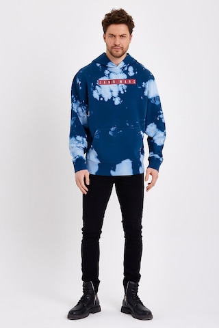 JAHR MARC Oversize Mavi Batik Yıkamalı Sweatshirt - XS Mavi