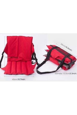 Prestigegoods Dış Mekan Katlanır Koltuk Minderi 78x40x2cm, Oxford Kumaş, Yırtılmaya Dayanıklı Kırmızı
