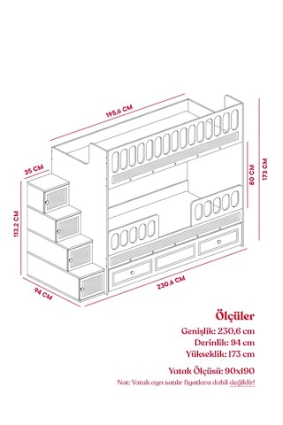 Aras Mdf Çelik Profilli Yavrulu Ranza Ab M1