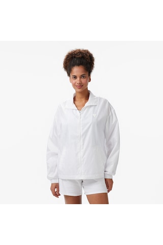Guess 4g Logo Windbreaker Kadın Beyaz Rüzgarlık - V5gl01wh482