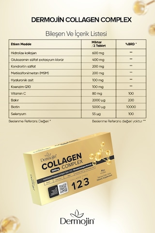 Dermojin 1000 MG Tip I-II-III Collagen Complex 3 x 30 Tablet
