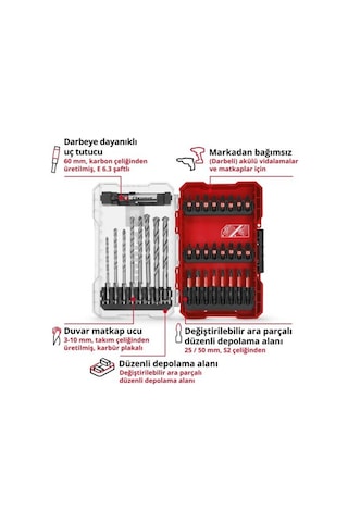 Einhell Beton Matkap Uç Seti 33 Parça M-box Kutu - 49108753
