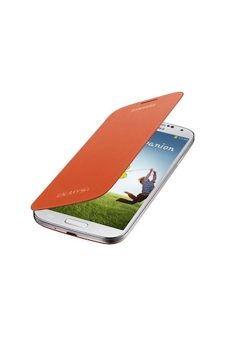 Galaxy S4 İle Uyumlu Flip Cover Kılıf Turuncu Ef-fı950boegww