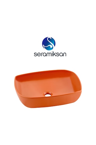 Seramiksan Dies Oval Tezgâh Üstü Batarya Deliksiz Turuncu Lavabo 50x38 Cm A002153h Turuncu