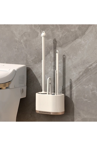 Liangmei Ev Tuvalet Fırçası Duvara Monte Tuvalet Temizleme Ahşap