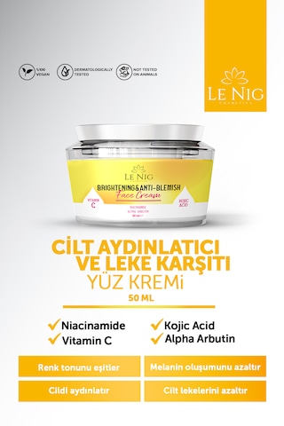 Le Nig Cilt Aydınlatıcı ve Leke Karşıtı Yüz Kremi 50 ML