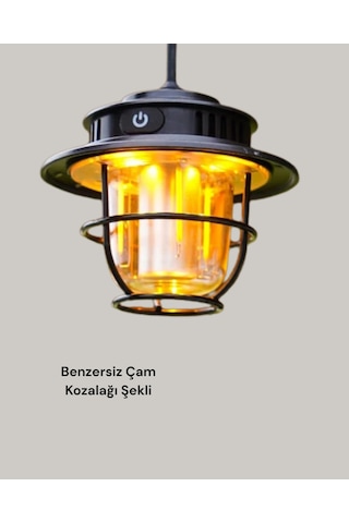 Açık Hava Etkinlikleri İçin Çam Kozalağı Gece Işığı Beyaz - Siyah