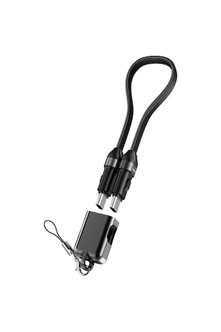 S-link Armor Cc-020 60w 20 Cm Type-c To Type-c Pd Örgülü Metal Başlıklı Siyah Hızlı Şarj Kablosu