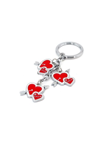 Kırmızı Kalp Ok Aşk I Love You Metal Anahtarlık Kc869