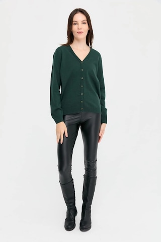 Desen Triko Kadın V Yaka Yün Hırka 21021 Yeşil Yeşil