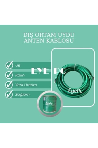 Eye Pc 35 Metre Uydu Çanak Anten Lnb Televizyon Tv Sinyal Kablosu 35m / 35m Rg6 U6 /dış Mekan/kalın Diğer
