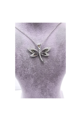 Omar Silver Kadın Yusufçuk Model Zirkon Taşlı Gümüş Kolye (513867820)