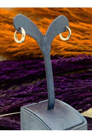 925 Ayar Gümüş Spor Düz Halka Modeli Trend Kadın Küpe Gümüş