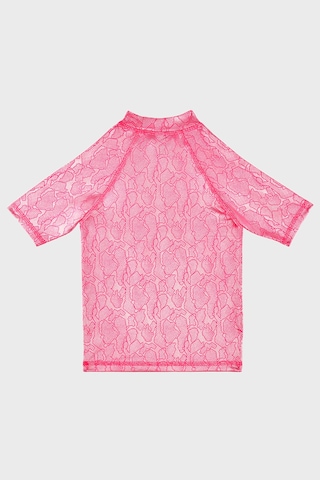 Slipstop Serpina Fuchsia Junior Desenli Uv Korumalı Kısa Kollu Mayo T Shirt Kız Çocuk T Shirt St2614000003 Fuşya