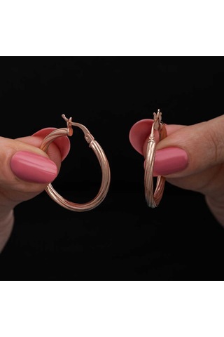 Gümüş Rose 3 Mm Burgu Şarnel Küpe Çok Renkli 14106852
