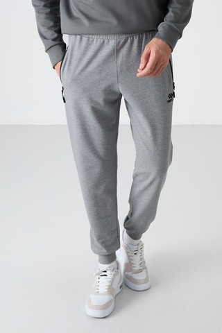 Tommylife Standart Kalıp 2li Paket Siyah-gri Melanj Erkek Eşofman Alt - 84587 Gb Melanj-siyah/siyah